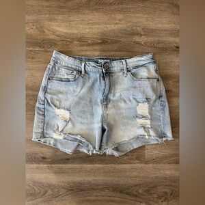 Levi’s Denizen High Rise Distressed Jean Shorts Women’s 14 Cutoff Light Wash